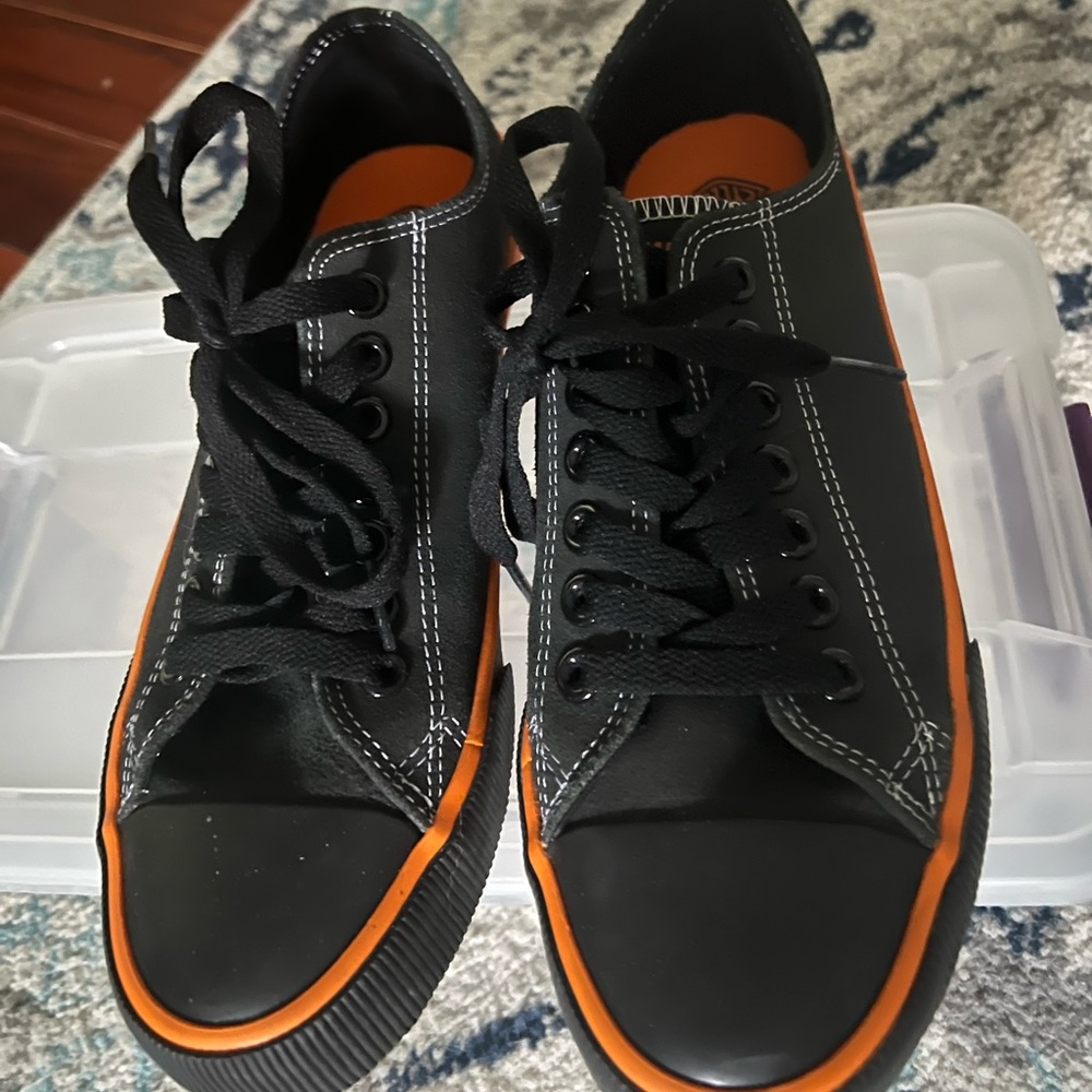 Harley-Davidson Black and Orange Sneakers